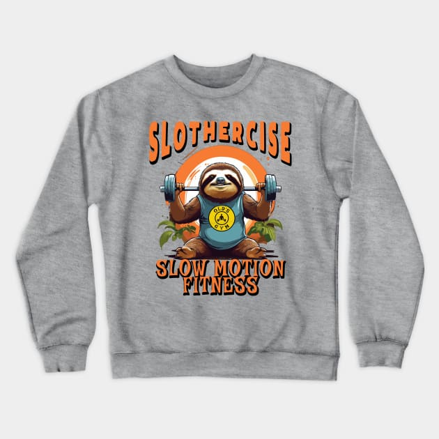 Slothercise, Slow Motion Fitness Crewneck Sweatshirt by Blended Designs